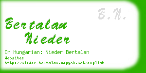 bertalan nieder business card